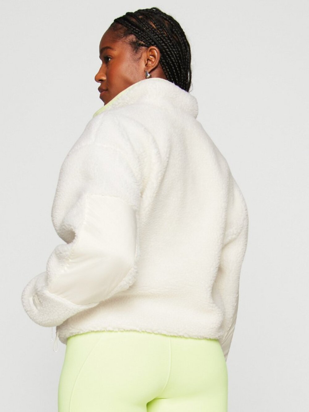 Fabletics Cream Sherpa Teddy Jacket